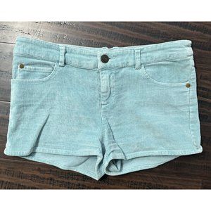 Quicksilver Corduroy Shorts Womens Size 5 27 Low Rise Seafoam Green Booty